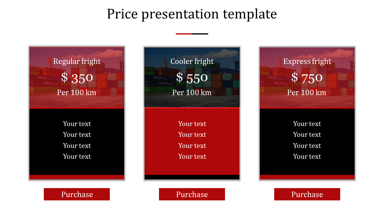 Creative Price Presentation Template With Three Node